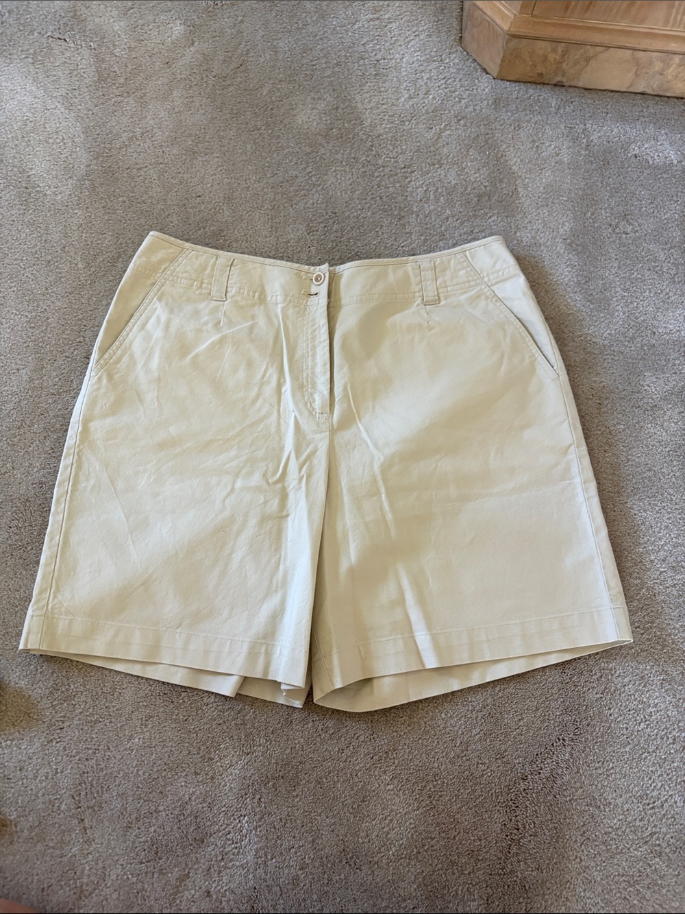 Talbots Cream Tailored Bermuda Shorts